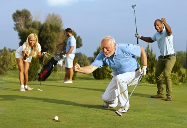 golfer’s celebrating a good put 