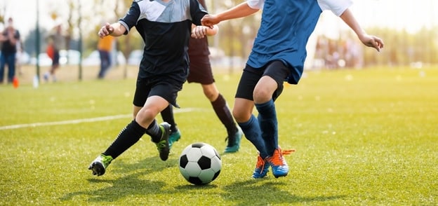 playing football