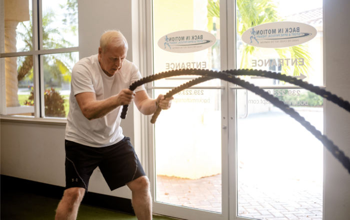 client working out at Back In Motion Physical Therapy & Performance