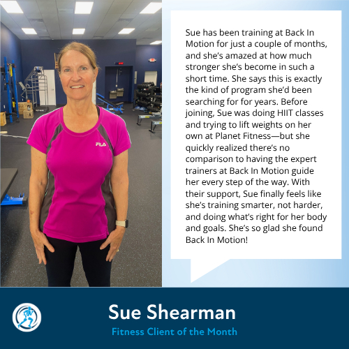 Client of the Month Sue Shearman